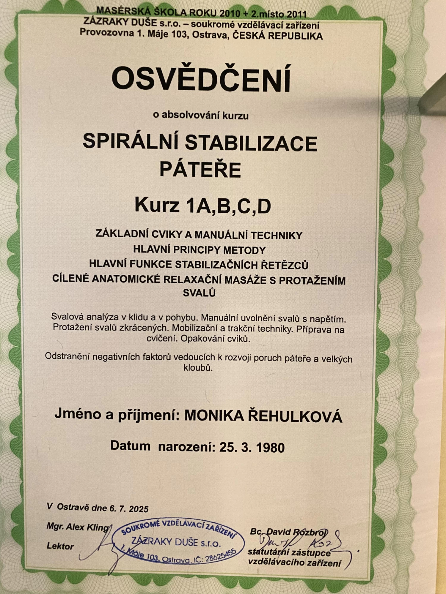 Masáže Monika Řehulková - obrázek 4
